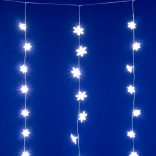 HOME KAF50WH LED-es hópehely fényfüggöny, 1,35 m, 50 db hidegfehér LED, hálózati tápellátás, beltéri kivitel