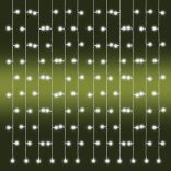 Home KAF 210LC LED-es fényfüggöny, 2x1 m / 210 db hidegfehér LED, fehér vezeték, állófényű, hálózati adapter, kül- és beltéri kivitel