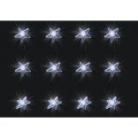 Home KAF 48L LED-es csillag fényfüggöny, 1,5x1 m / 48 db hidegfehér LED csillag figurákban, átlátszó vezeték, hálózati adapter, beltéri kivitel