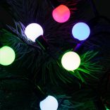 Home KBC 50 LED-es gömb fényfüzér, 4,9 m / 50 db színváltó LED, opál gömb dekoráció, fekete vezeték, hálózati adapter, beltéri kivitel