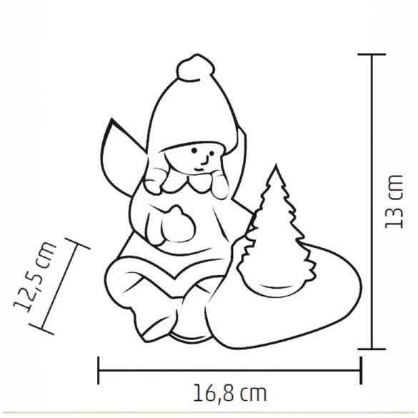Home KDC 13 LED-es kerámia angyal figura, 1 db LED, fenyőfa