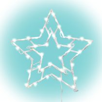   Home KID503WW csillag ablakdísz, kül- és beltéri kivitel, 35 db melegfehér LED, 2 tapadókorong, fehér tápkábel, 33 x 28 cm