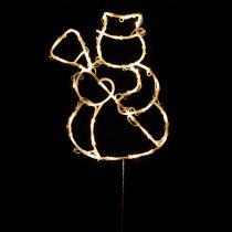   HOME KID507BWW hóember ablakdísz, 35 db melegfehér LED, időzítő, elemes, beltéri kivitel