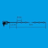 Home KII 100B/WW LED-es gömb fényfüzér, 8 m / 100 db melegfehér LED, állófényű, zöld vezeték, hálózati adapter, beltéri kivitel