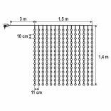 HOME KIN210DWW DOT LED-es fényfüggöny, 210db melegfehér DOT LED, 1,5m hosszú, állófényű, adapteres tápellátás, beltéri kivitel