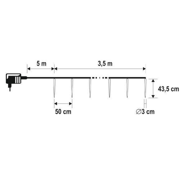 HOME KJL288 jégcsap fényfüzér, 3,5m hosszú, 288db hidegfehér SMD LED, 8db jégcsap/36db LED, hálózati adapter, kül- és beltéri kivitel