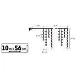 HOME KKF300D5M LED-es sziporkázó fényfüggöny, 300 db melegfehér DOT LED, átlátszó vezeték, hálózati adapter, kül- és beltéri kivitel