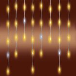 HOME KKF300D5M LED-es sziporkázó fényfüggöny, 300 db melegfehér DOT LED, átlátszó vezeték, hálózati adapter, kül- és beltéri kivitel