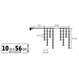 HOME KKF600D10M LED-es sziporkázó fényfüggöny, 600 db melegfehér DOT LED, átlátszó vezeték, 10 méter, hálózati adapter, kül- és beltéri kivitel