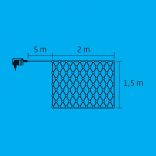 Home KLN 160C/WH LED-es háló, 2x1,5 m / 160 db hidegfehér LED, zöld vezeték, állófényű, hálózati adapter, kül- és beltéri kivitel