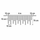 HOME KSFW200WW sorolható fényfüggöny, 4 méter, 200db melegfehér LED, fehér vezeték, kül- és beltéri kivitel