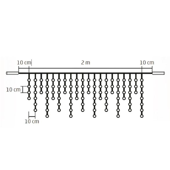 Home KSF 100/WH LED-es sorolható fényfüggöny, kül- és beltéri kivitel, 100 db hidegfehér LED, 2 méter