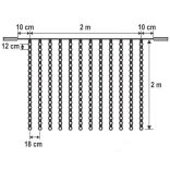Home KSF 204/WH LED-es fényfüggöny, 2x2 m / 204 db hidegfehér LED, állófényű, fekete vezeték, sorolható, kül- és beltéri kivitel