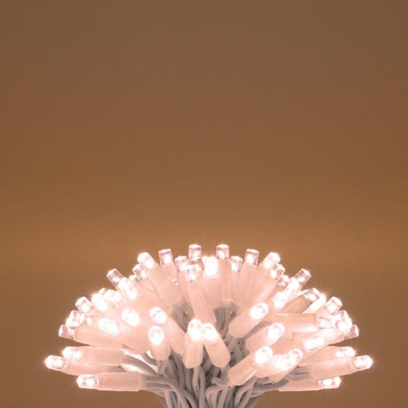 HOME KSIW100WW sorolható fényfüzér, 10 méter , 100db melegfehér LED, fehér vezeték, kül- és beltéri kivitel