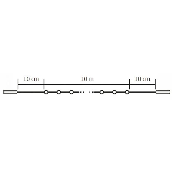 Home KSI 100/WW LED-es fényfüzér, 10 m / 100 db melegfehér LED, állófényű, fekete vezeték, kül- és beltéri kivitel