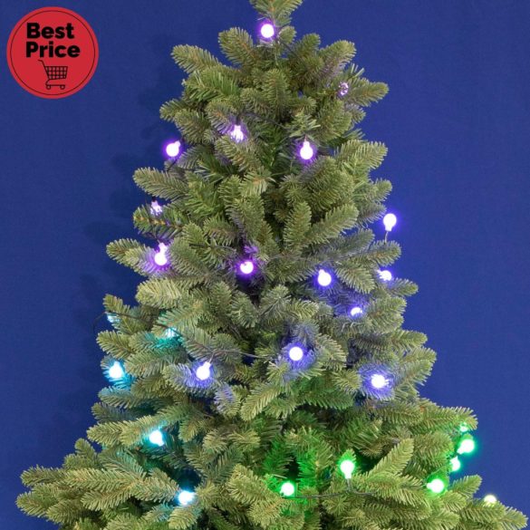 iSparkle LEDS120DV LED-es fényfüzér, 11,9 m / 120 db RGB LED, gömb, applikációval vezérelhető, smart, kül- és beltéri kivitel