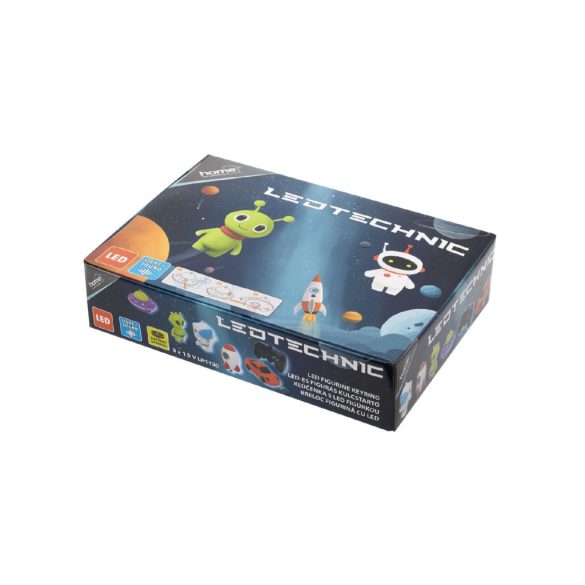 HOME LEDTECHNIC LED-es kulcstartó, figurák, tápellátás 3xLR1130 gombelem, 12 db/display