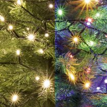   Home LED 205/WW/M LED-es DUAL COLOR fényfüzér, 14 m / 200 db melegfehér és színes LED, zöld vezeték, 5 fényprogram, hálózati adapter, kül- és beltéri kivitel