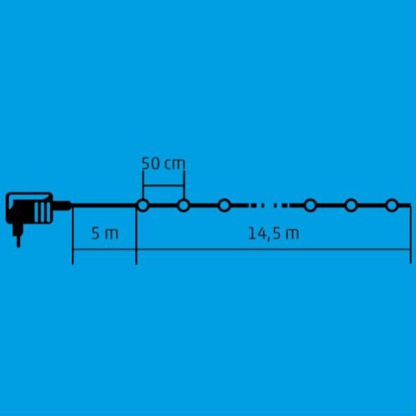 Home LPL 30M fényfüzér, 30 db LED gömb, színes, IP44, kültéri, beltéri