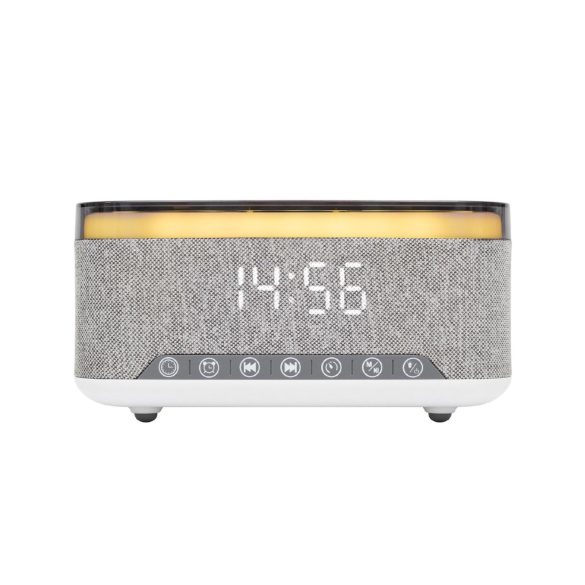 HOME LTCR06 multimédia lejátszó és ébresztőóra, 2x5 Watt, Qi telefontöltés, Bluetooth TWS, FM rádió, LED kijelző, beépített akkumulátor