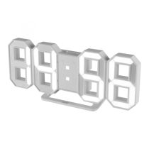   Home LTC 04 digitális, 3D LED ébresztőóra, 80 mm magas fehér kijelző, kitűnően leolvasható, háromféle fényerősség, 