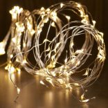 Home ML 120/WW micro LED-es fényfüzér-köteg, 120 db melegfehér micro LED, 6 ágú, vékony, ezüstszínű vezeték, hálózati adapter, kül- és beltéri kivitel