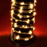 Home ML 120/WW micro LED-es fényfüzér-köteg, 120 db melegfehér micro LED, 6 ágú, vékony, ezüstszínű vezeték, hálózati adapter, kül- és beltéri kivitel