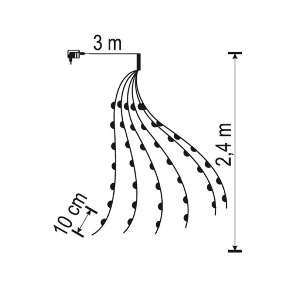 Home ML 150/WW micro LED-es fényfüzér-köteg, 150 db melegfehér micro LED, 6 ágú, vékony, ezüstszínű vezeték, hálózati adapter, kül- és beltéri kivitel