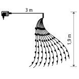 Home ML 200/WW micro LED-es fényfüzér-köteg, 200 db melegfehér micro LED, 10 ágú, vékony, ezüstszínű vezeték, hálózati adapter, kül- és beltéri kivitel