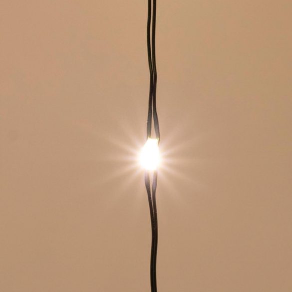 Home ML 250G/WW micro LED-es fényfüzér-köteg, 250 db melegfehér micro LED, 10 ágú, vékony, zöld színű vezeték, hálózati adapter, kül- és beltéri kivitel