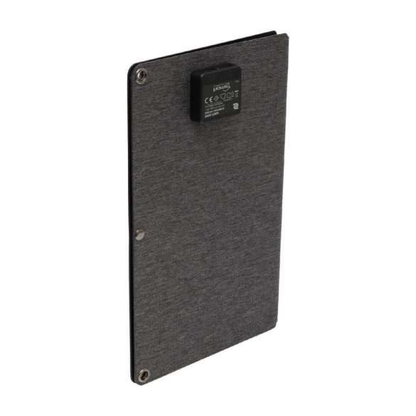 HOME MSC10W hordozható napelemes USB töltő, összecsukható, 10Watt, 2xUSB, LED töltésjelző, felakasztható, tartozék karabinerekkel