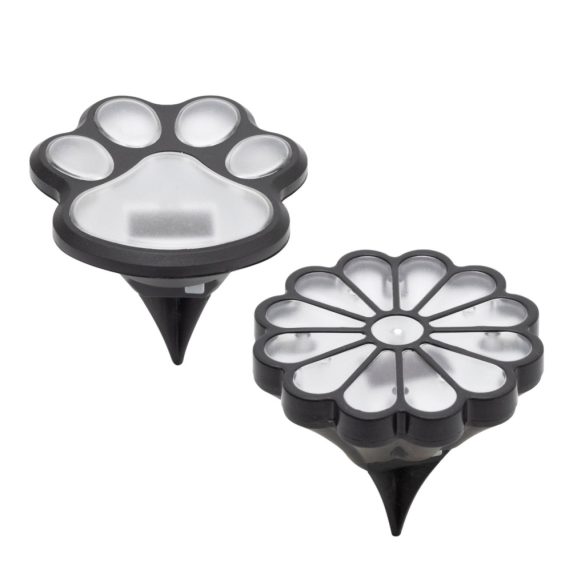 HOME MX674 napelemes kerti lámpa, tappancs, virág, 12db/display, 1db melegfehér LED, cserélhető akkumulátor