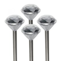   Home MX 802/4 napelemes kerti lámpa szett, 4 db, 1 db LED, fém és műanyag, automatikus, kristáylszerű fej