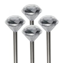   Home MX 802/4 napelemes kerti lámpa szett, 4 db, 1 db LED, fém és műanyag, automatikus, kristáylszerű fej