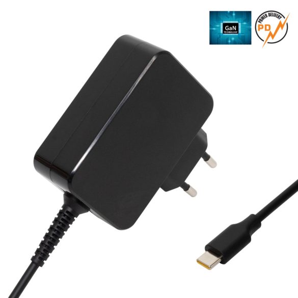 Home NBC 65W univerzális USB-C gyorstöltő, maximális terhelhetőség 65 Watt,  GaN technológia, hagyományos és PD eszközökhöz 