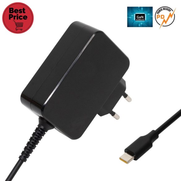 Home NBC 65W univerzális USB-C gyorstöltő, maximális terhelhetőség 65 Watt,  GaN technológia, hagyományos és PD eszközökhöz 