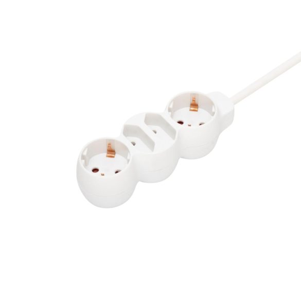 Home NV 14/WH hálózati elosztó, 1,5 m, H05VV-F 3G1,0 mm2 kábel, IP 20 kivitel, 2 védőérintkezős és 2 euro aljzat, max. 3500W, fehér