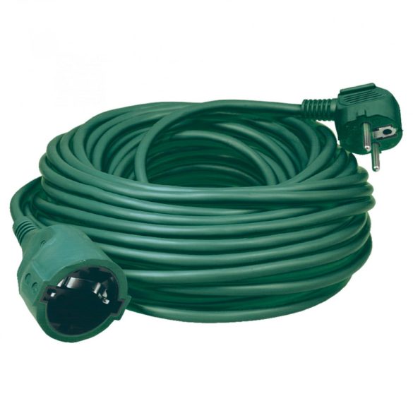 Home NV 2-10/GR/1,5 hosszabbító, 10 m, H05VV-F 3G1,5 mm2 kábel, IP 20 kivitel, 250V~/16A/3680W, pipa alakú dugó és egyenes lengő aljzat, zöld színű