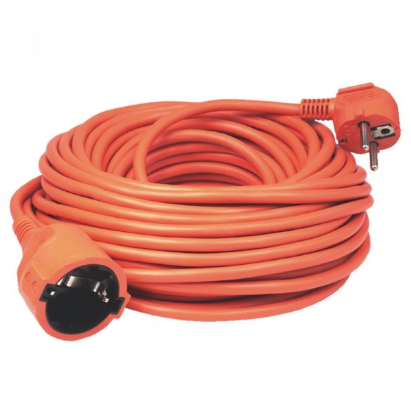Home NV 2-20/OR/1,5 hosszabbító, 20 m, H05VV-F 3G1,5 mm2 kábel, IP 20 kivitel, 250V~/16A/3680W, pipa alakú dugó és egyenes lengő aljzat, narancssárga színű