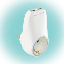   Home NV 2100 USB hálózati aljzat USB töltőaljzatokkal, 2xUSB töltőaljzat 5V/max.2,1A, földelt hálózati aljzat gyermekvédő zsaluval