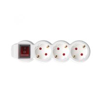   Home NV 3K-10/WH/1,5 hálózati elosztó, 10 m, H05VV-F 3G1,5 mm2 kábel, kétpólusú kapcsoló, IP20 kivitel, 3 védőérintkezős aljzat, max. 3500W, fehér