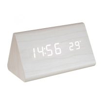   Home OC 07 digitális LED ébresztőóra, tapsra aktiválható fehér kijelző, dátum és hőmérséklet kijelzés, ébresztés, elemes tápellátás