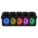 SAL PAR20BTC party hangdoboz, 2-utas hangrendszer, bass-reflex mélysugárzó, Bluetooth, FM rádió, digitális kijelző, LED fényeffekt