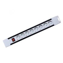   Home PNV 08K/WH hálózati elosztó, 2 m, H05VV-F 3G1,0 mm2 kábel, kapcsolós, IP20 kivitel, 8 aljzat gyermekvédelemmel, max. 3500W, fehér, felakasztható