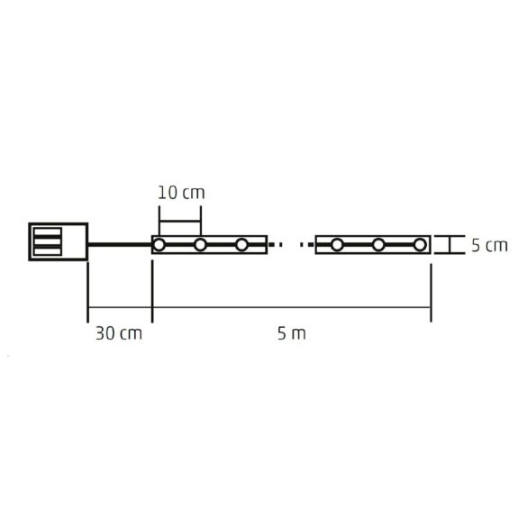 Home RLS5WW mintás LED szalag, 50 db micro LED, kül- és beléri kivitel, 5 m, ismétlődő időzítés, 8 funkció, elemes