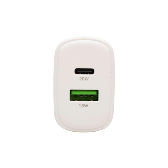 HOME SA20PPS USB hálózati gyorstöltő, 20 Watt, 2in1: USB-A + USB-C aljzat, QC + PD + PPS gyorstöltés, GaN technológia