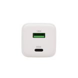 HOME SA65PPS USB hálózati szupergyors töltő, 65Watt, 2in1: USB-A + USB-C aljzat, QC + PD + PPS gyorstöltés, GaN technológia