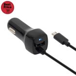 SAL SAU 24MU autós USB töltő 2in1, 2 készülék, USB, microUSB, 2,4 A összesen