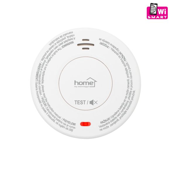 Home SMO 10SMART optikai füstérzékelő, Tuya Smart és Smart Life kompatibilis, Wi-Fi kapcsolat, 10 év elem élettartam, 2400 mAh