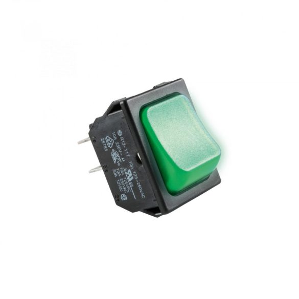Home STV 02 világítós billenőkapcsoló, 2 áramkör - 2 állás, 250 V, 10 A, zöld